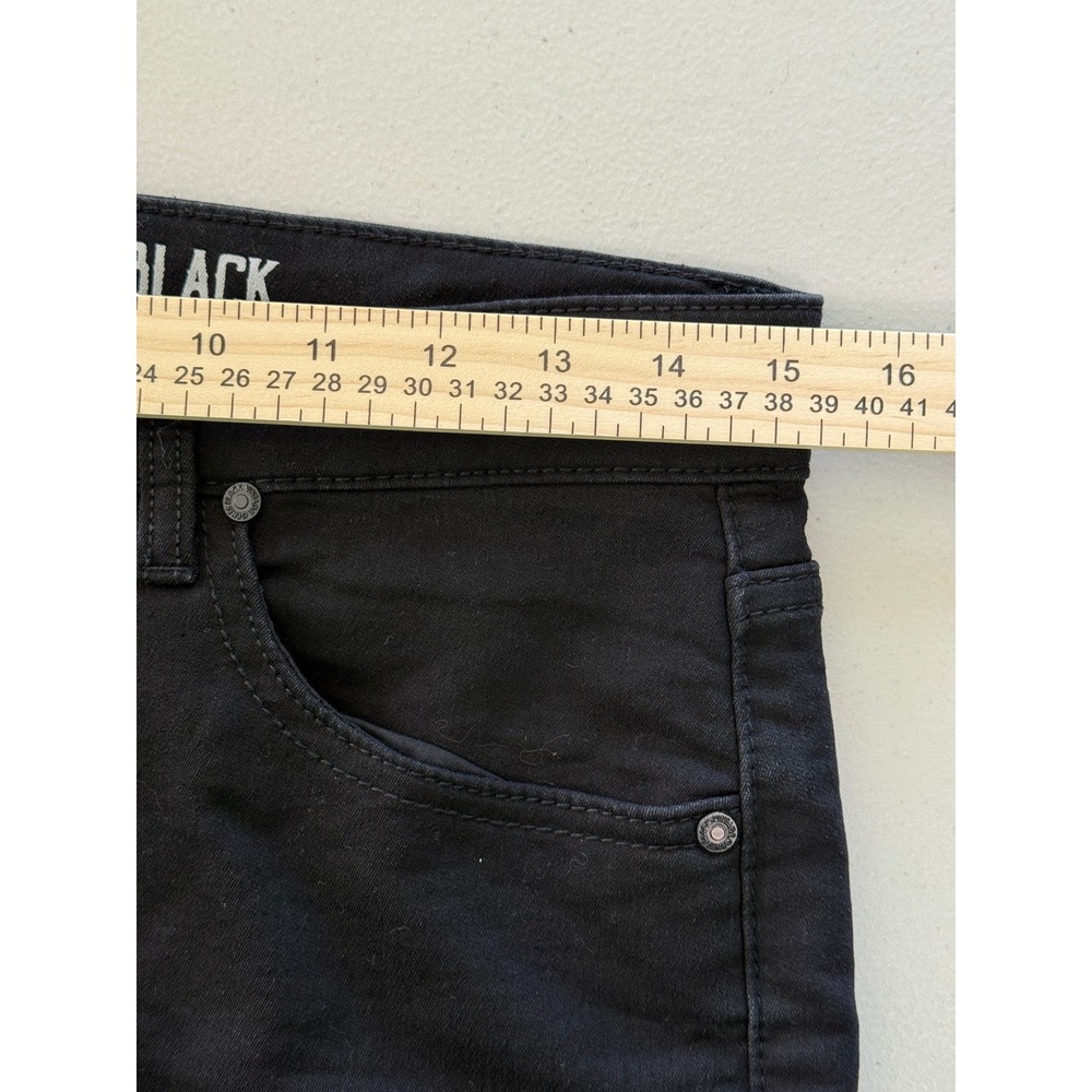Vintage Genes Black Mens Slim Fit Denim Shorts Black Size 30 Stretch Cotton - Picture 7 of 10